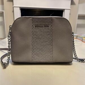 Michael Kors Gray Crossbody Bag with Textured Design